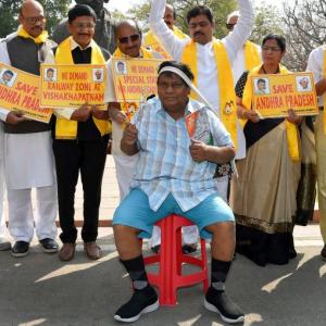 PHOTOS: This TDP MP's unique way of protesting