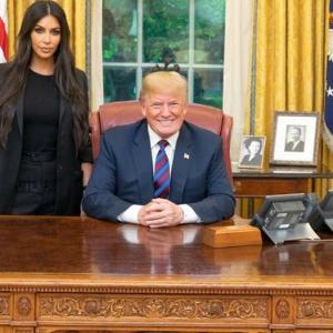 US President Trump meets Kim. Kim Kardashian, not Jong-un
