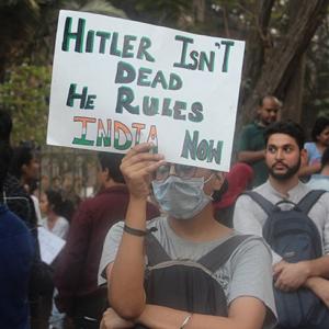 Hitler isn't dead: Creative posters at Mumbai protests