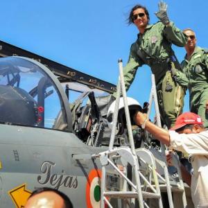 PIX: P V Sindhu flies Tejas fighter jet