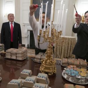 He's lovin' it: Trump serves up fast food feast at White House