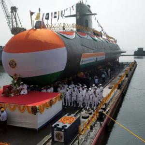 Navy launches 4th Scorpene class submarine