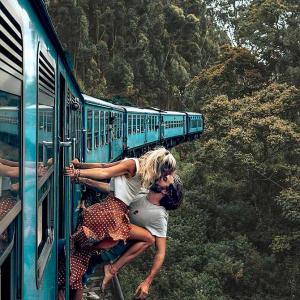 Don't try it! Couple slammed for photo from train
