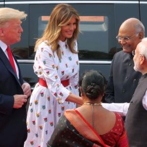 Trump gets ceremonial welcome at Rashtrapati Bhavan