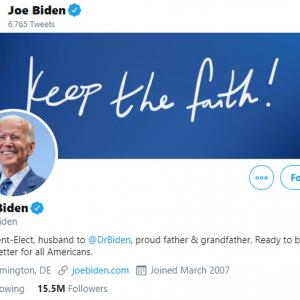 'President-Elect': Biden changes his Twitter profile