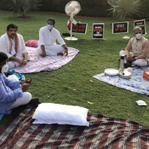 RS Dy chairman's chai pe charcha with suspended MPs