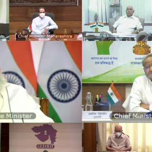 PM Modi holds meeting with 10 CMs over Covid crisis