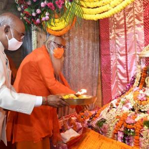 PHOTOS: Prez visits Ayodhya temple construction site