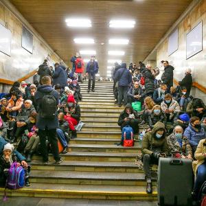 Subway Refuge From Russian Bombs