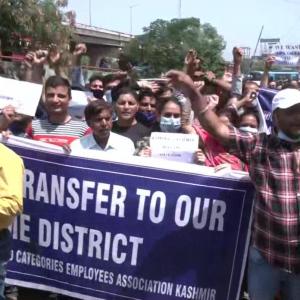 Scared J-K govt employees take out march in Jammu