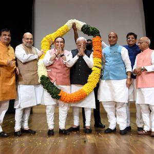 Modi meets BJP leaders over forming govts in 4 states