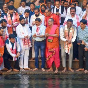 Eknath Shinde back in Guwahati, 5 months after revolt
