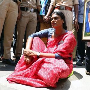 YS Sharmila arrested for assaulting cops