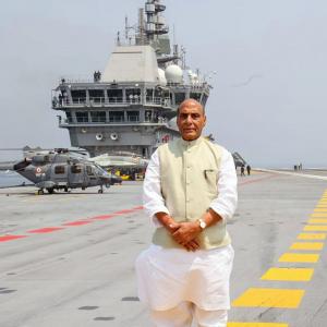 Onboard INS Vikrant, Rajnath talks of Chinese threat