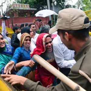 Raj police move protesting Pulwama widows to hospital