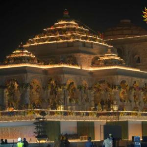 Ram temple decked up with 'rich' flowers, diyas