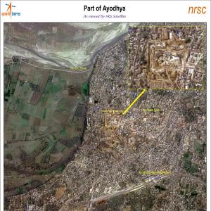 Ram temple in Ayodhya, as seen from space
