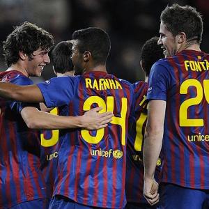 PIX: Barca young guns rout BATE, Chelsea through to last 16