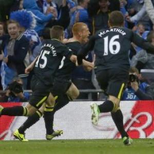 Late Watson goal gives Wigan FA Cup triumph over Man City