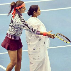 Caption this: Sania gives Didi a helping hand in tennis