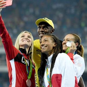 PHOTOS: Bolt celebrates with other champs!