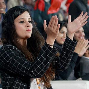 PIX: After cricket and football, hockey gets Sakshi Dhoni's attention
