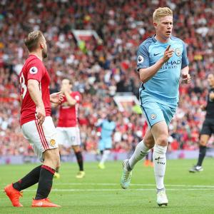 Manchester derby: First blood to Guardiola as De Bruyne inspires City