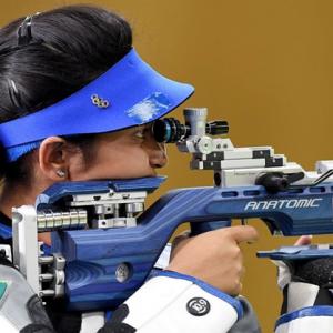 Mehuli wins silver in 10m air rifle; Chandela bronze