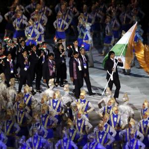 PHOTOS: Indian athletes shine at glittering Asiad opening