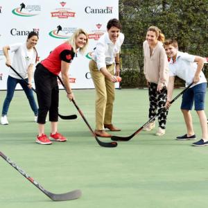 PHOTOS: Hockey time for Canadian PM Trudeau