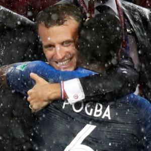 French president can bless his lucky stars, again, as 'Les Bleus' win World Cup