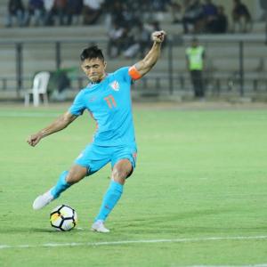 I don't celebrate outrageously, says Chhetri after third 'trick'