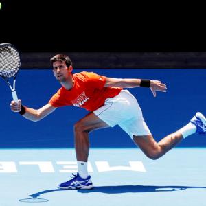 Australian Open practice: Djokovic gives Murray reality check