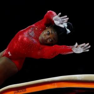 Biles wins vault gold to tie Worlds medal record