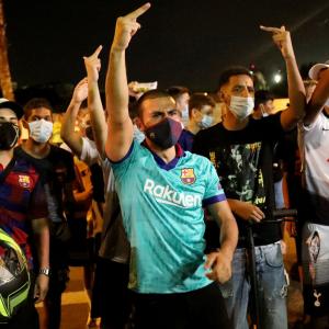 PHOTOS: Barca fans gather outside Camp Nou