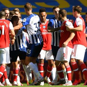 EPL PIX: Arsenal sunk by Brighton, Leicester held