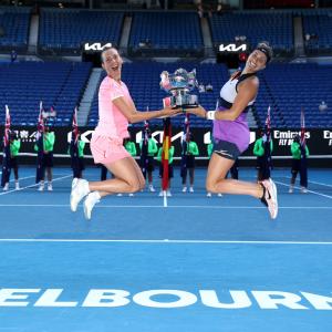 PIX: Mertens-Sabalenka clinch Aus Open doubles title