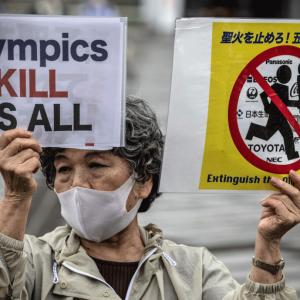 PICS: Anti-Olympics protestors at torch relay ceremony