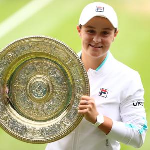 PIX: Barty beats Pliskova to win Wimbledon title