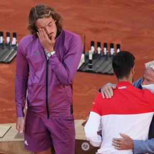 Grieving Tsitsipas pulls out of Wimbledon warm-up