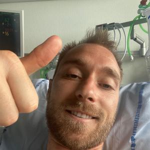 Eriksen thanks fans from hospital bed
