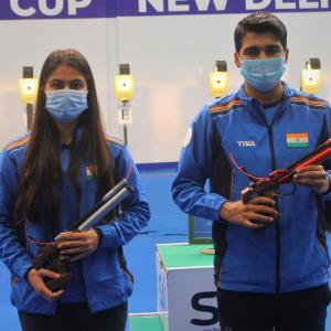 PIX: Golden day for Indian shooters at World Cup