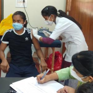 Hima Das gets first jab of COVID-19 vaccine