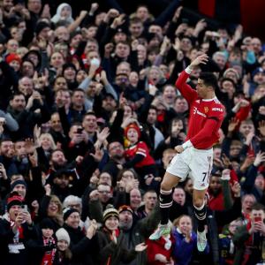 PIX: Ronaldo hat-trick as Manchester Utd edge Spurs