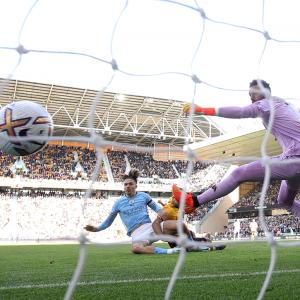 EPL PIX: Man City tame Wolves; Spurs crush Leicester