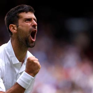 PHOTOS: Djokovic relieved after exhausting Rublev duel