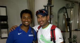 Spotted: Yuvraj Singh with Ojha at the NCA