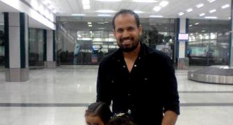 Spotted: Yusuf Pathan at Bangalore airport