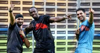 Usain Bolt wows Bangalore with the bat