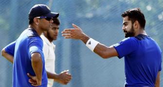 Captain Kohli trains with Dravid's India 'A' for SL test
